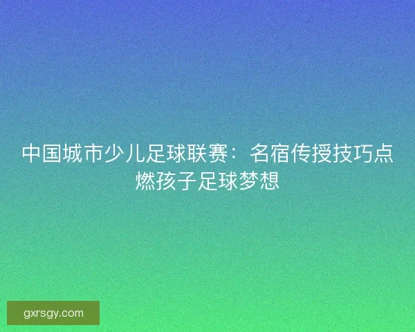 中国城市少儿足球联赛:名宿传授技巧点燃孩子足球梦想 中国城市少儿足球联赛:名宿传授技巧点燃孩子足球梦想
