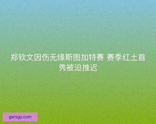 郑钦文因伤无缘斯图加特赛 赛季红土首秀被迫推迟 郑钦文因伤无缘斯图加特赛 赛季红土首秀被迫推迟